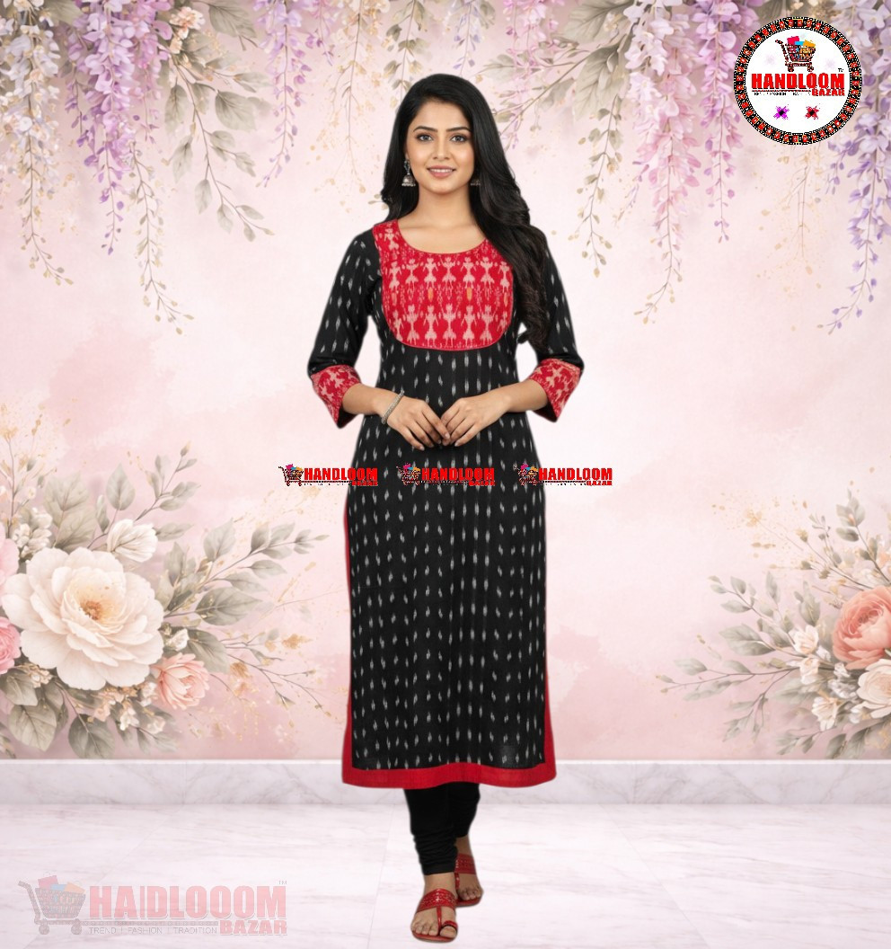 100513 Sambalpuri Handloom Cotton Stitching Kurti