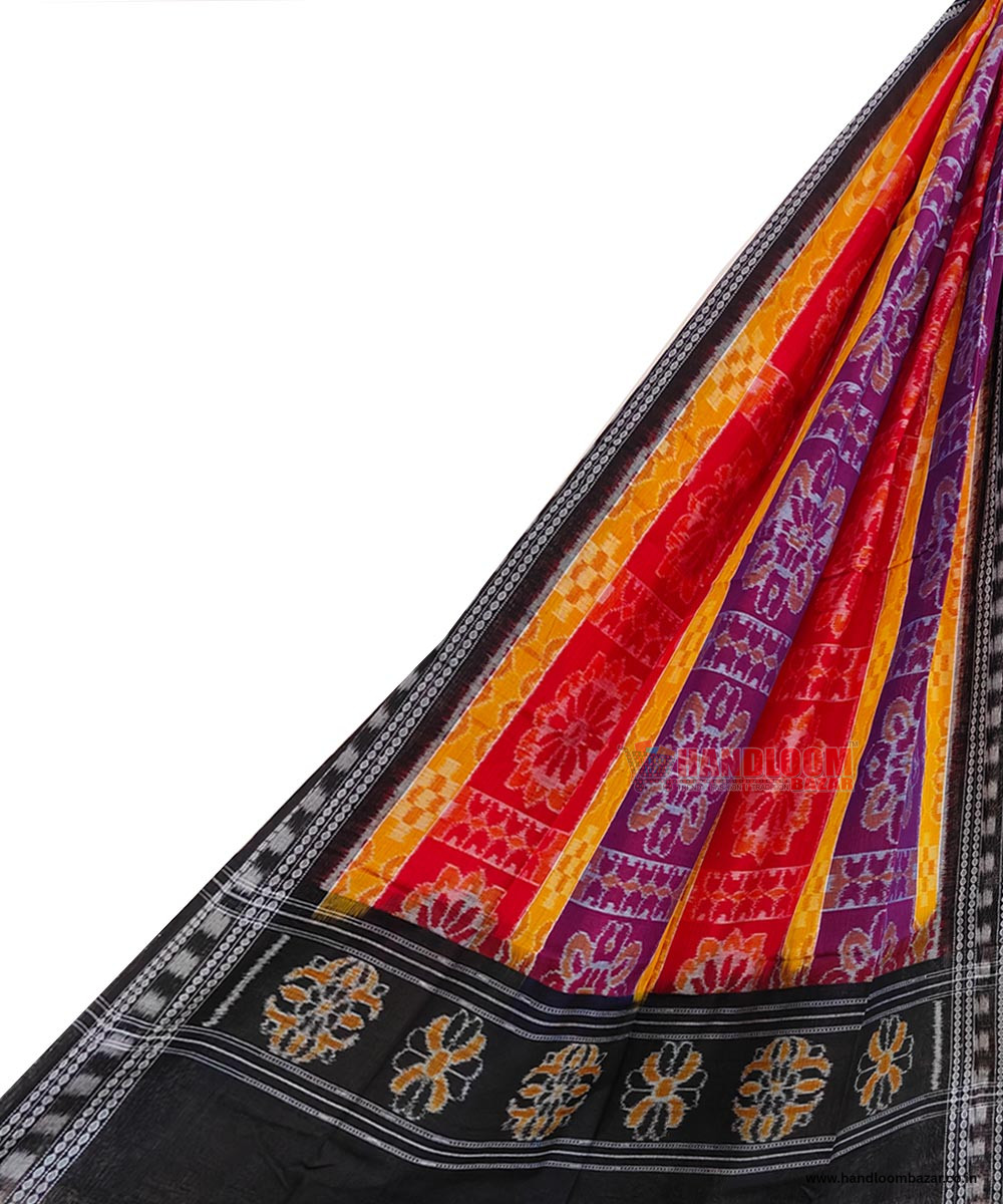 Multicolour Sambalpuri Handwoven Single Ikat Cotton Dupatta SFCDUP1730