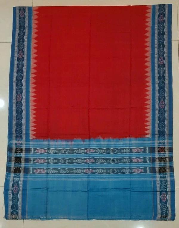 Sambalpuri Red Dupatta Sky border H11235