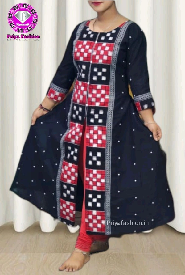 100382 Sambalpuri Round long top kurti