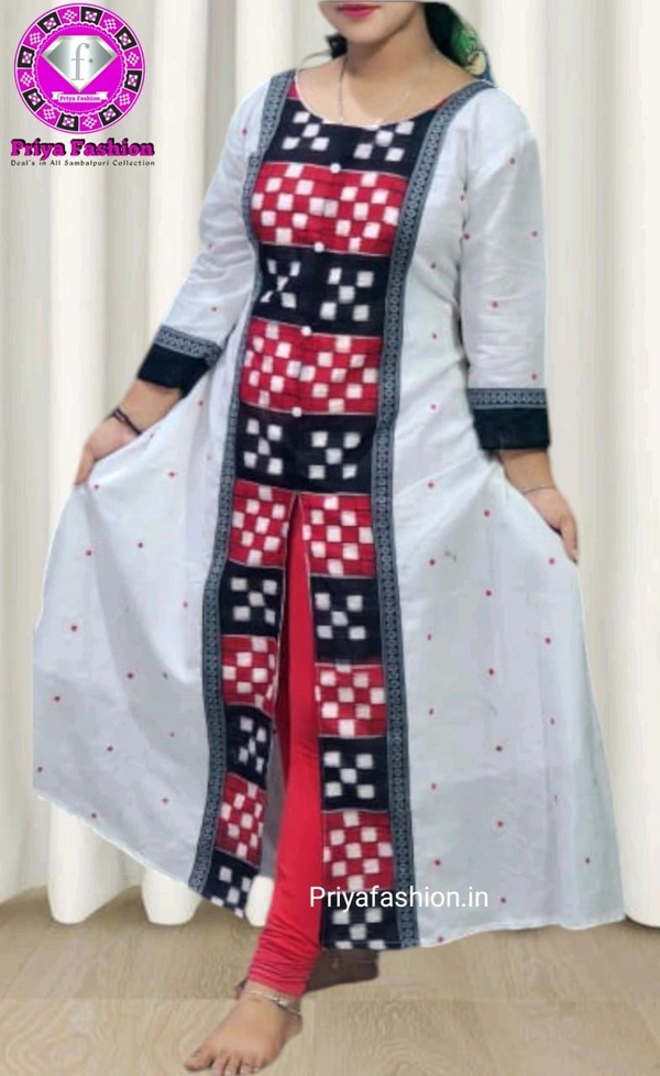 100384 Sambalpuri Round long top kurti