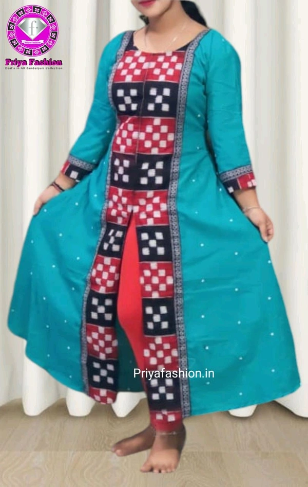 100378 Sambalpuri Round long top kurti