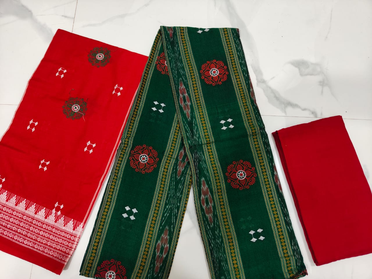 HB1001 SAMBALPURI EMBROIDERY  DRESS MATERIAL WITH DUPATTA