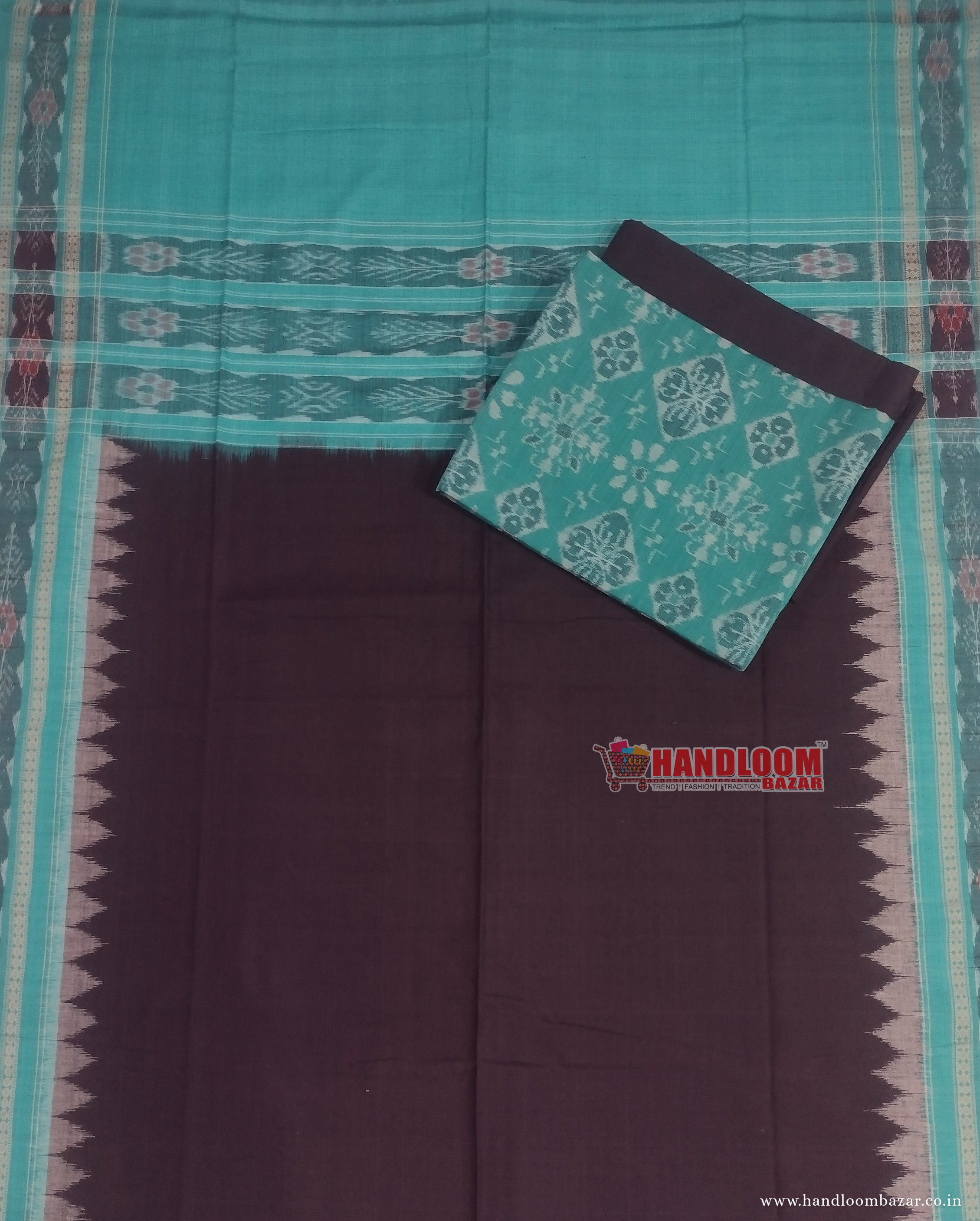 Green Sambalpuri Cotton Suit Piece