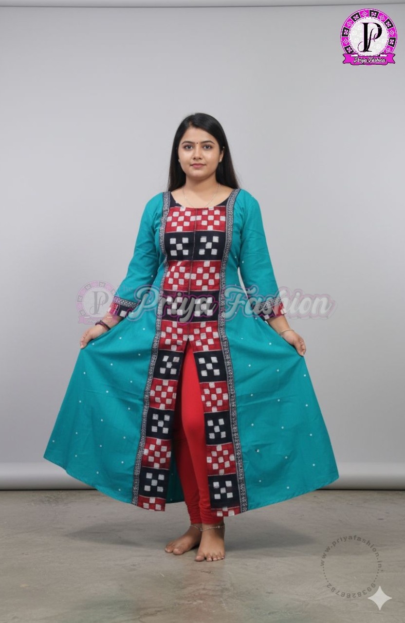 100431 Sambalpuri Round long top kurti