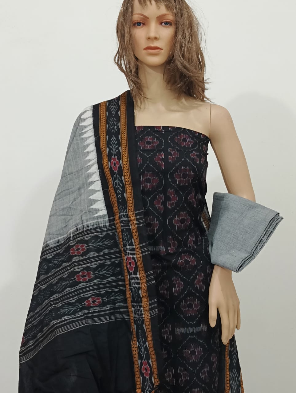 10087 Sambalpuri Dress Material with Dupatta