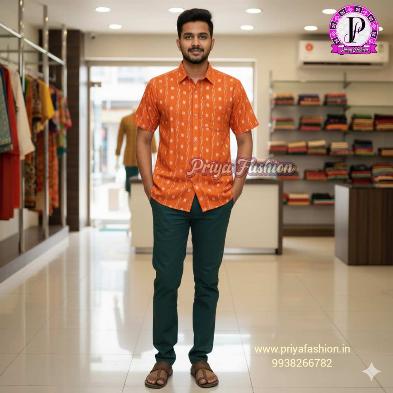 100436 Sambalpuri Half Shirt
