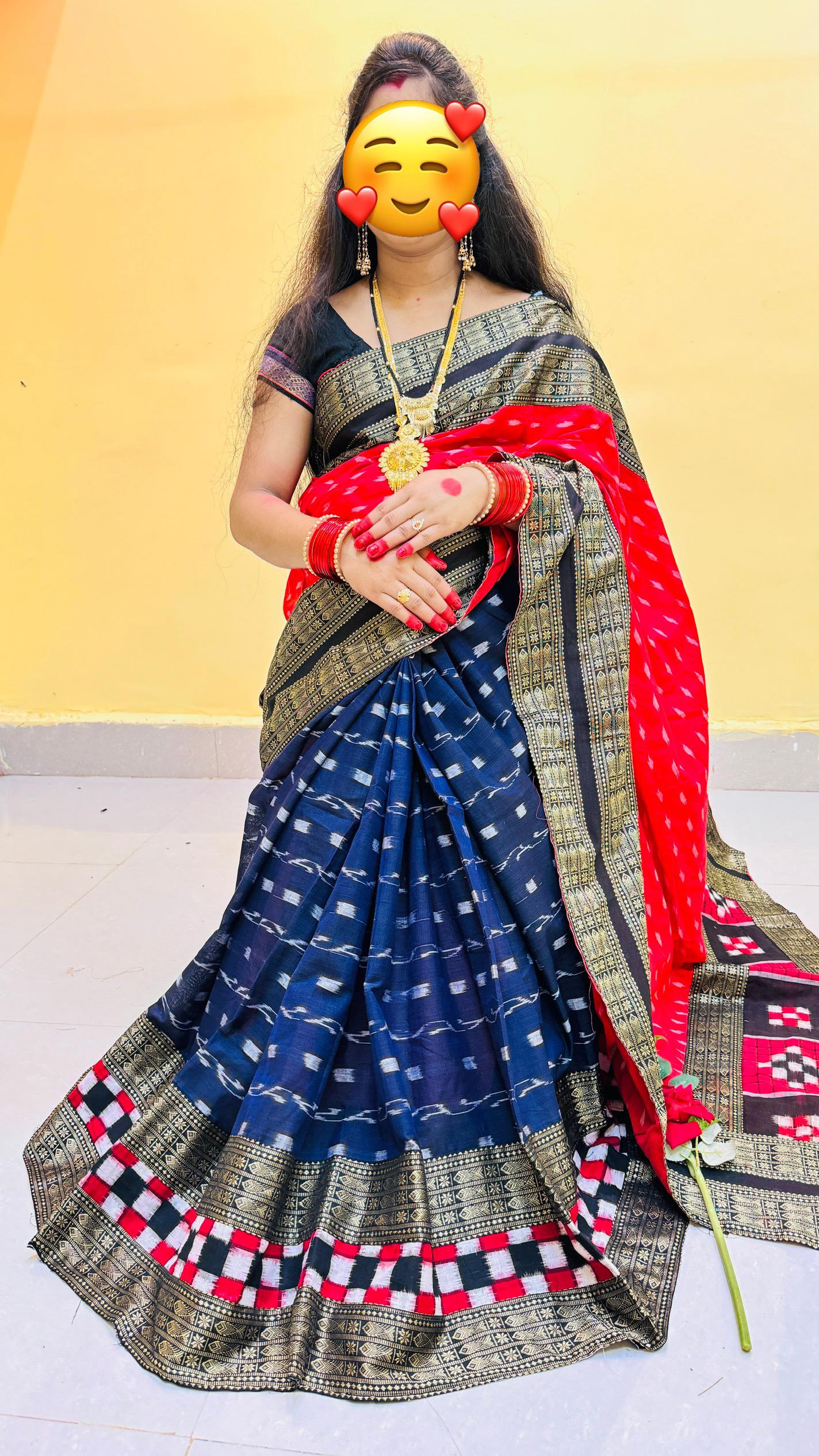 1021 Sambalpuri Patchwork Saree with Blause