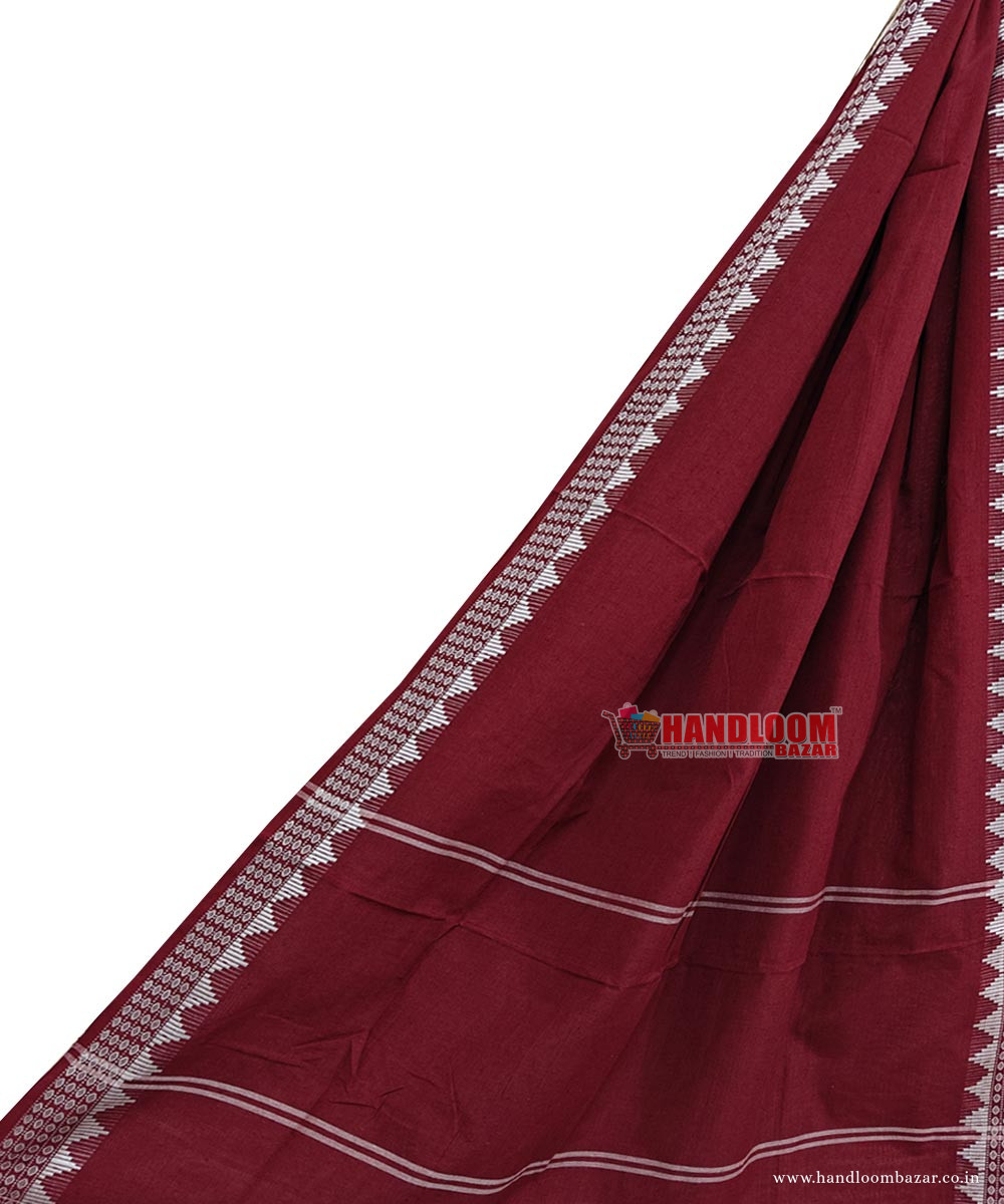 Maroon Sambalpuri Handwoven Single Ikat Cotton Dupatta SFCDUP2351