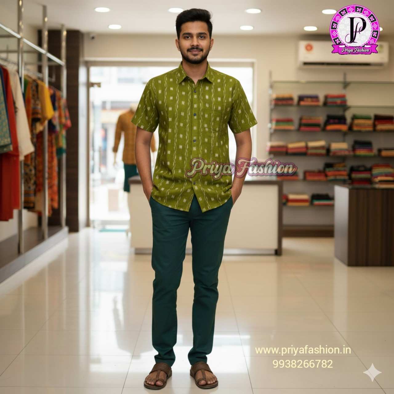 100435 Sambalpuri Half Shirt