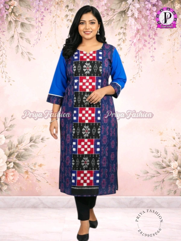 100512 Sambalpuri Handloom Cotton Stitching Kurti